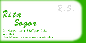 rita sogor business card